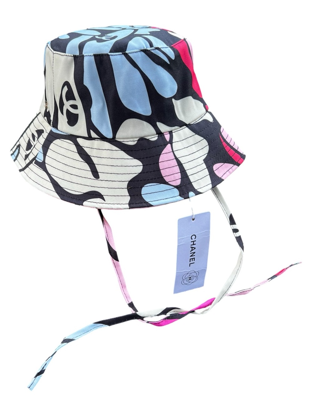 Auth ChaneI Multi-Color Tie Bucket Hat Summer/ Vacation/ Outdoors